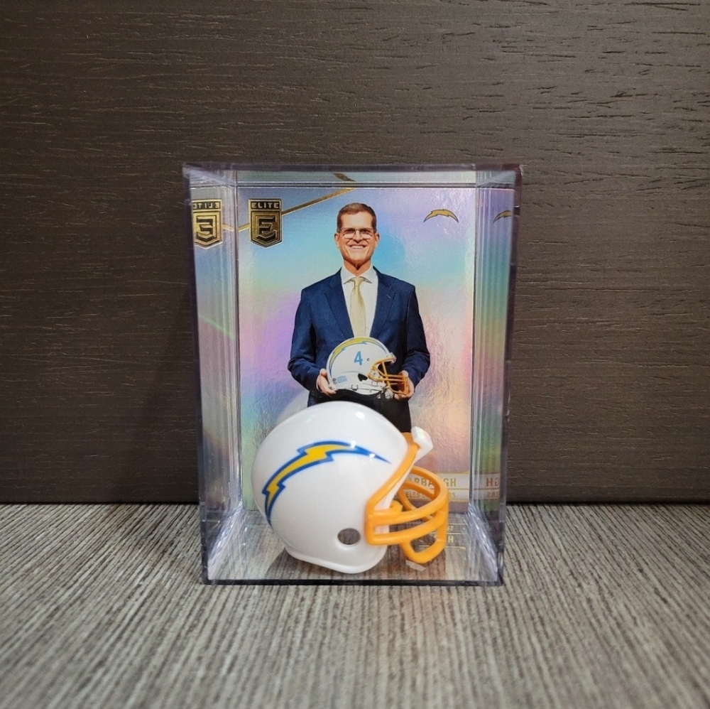 Jim Harbaugh Los Angeles Chargers Mini Football Helmet Football Sports Box